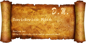 Davidovics Máté névjegykártya