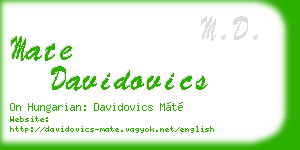 mate davidovics business card